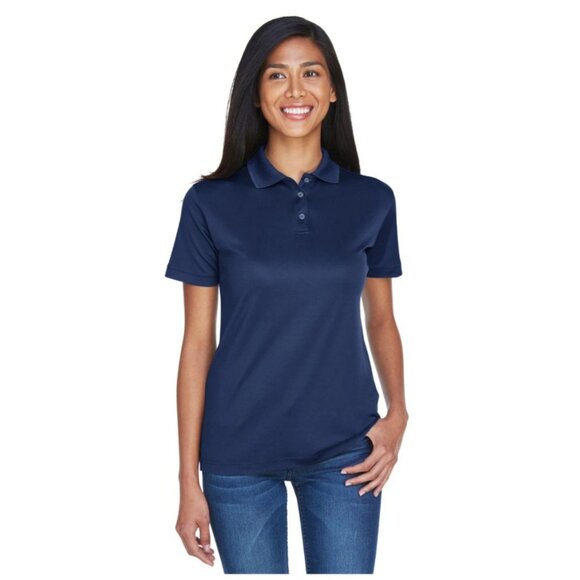 UltraClub Cool & Dry Navy Polo Shirt S Ladies 100% Polyester - Picture 5 of 6